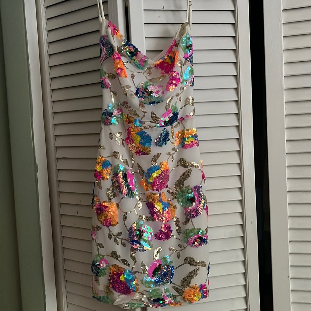 homecoming dress sparkly flowers in all colors 🌈